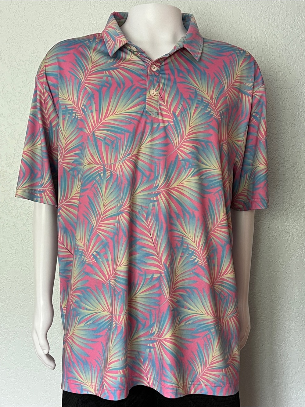 Sunday Swagger Golf Resort Polo Mens 3XL Tropical Palm Print Performance Shirt